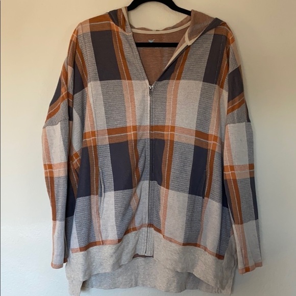 Stem plaid poncho sweater Sz XS/S runs big EUC - Picture 1 of 4